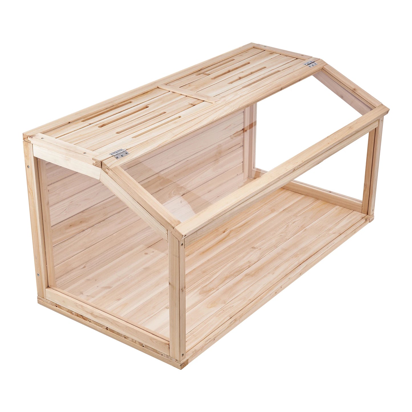 SucceBuy Wooden Hamster Cage 270° Viewing Habitat With Openable Top