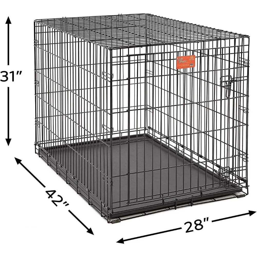 DAFIFY LifeStages Single Door Folding Dog Crate With Leakproof Pan
