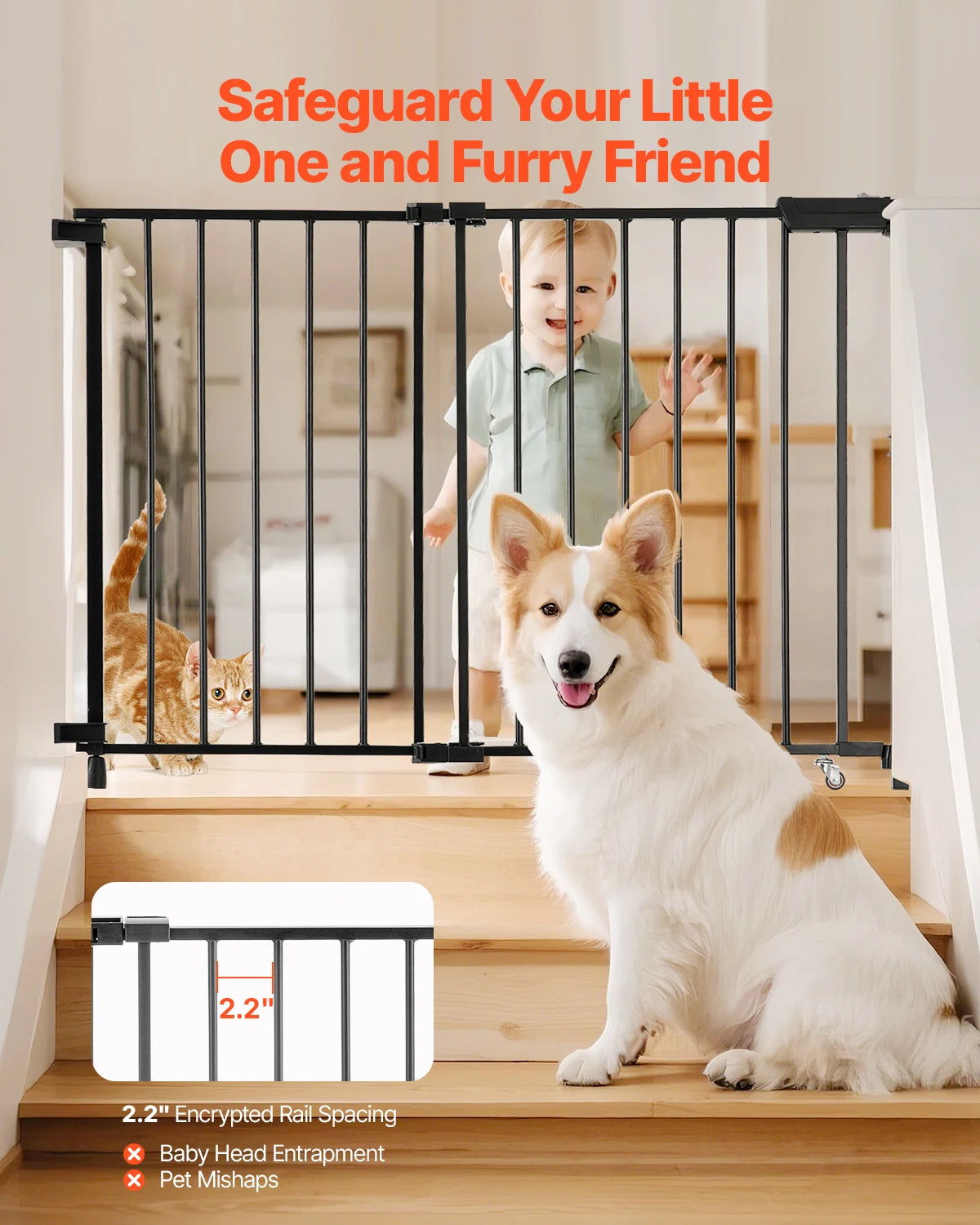 SucceBuy Adjustable Baby Gate for Pets and Children
