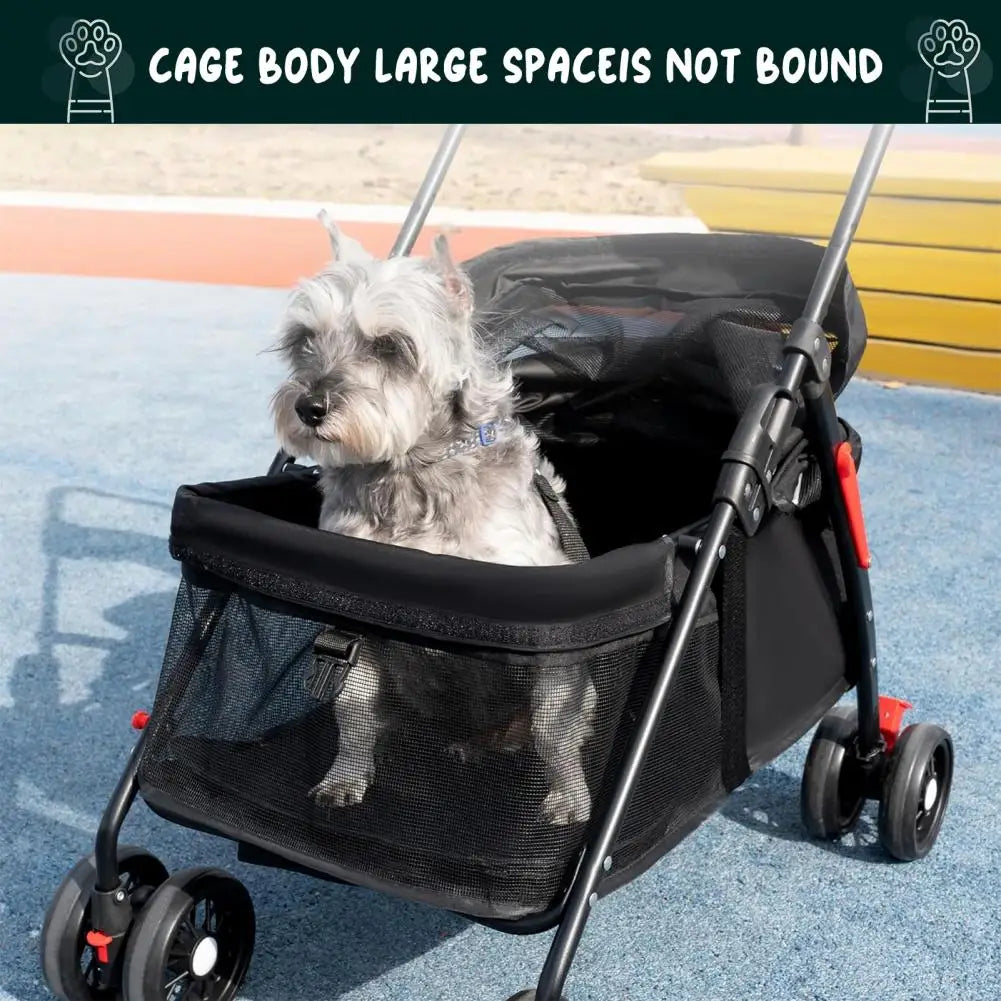 Outdoor Pets 4 Wheel Dog Cat Stroller With Cup Holder