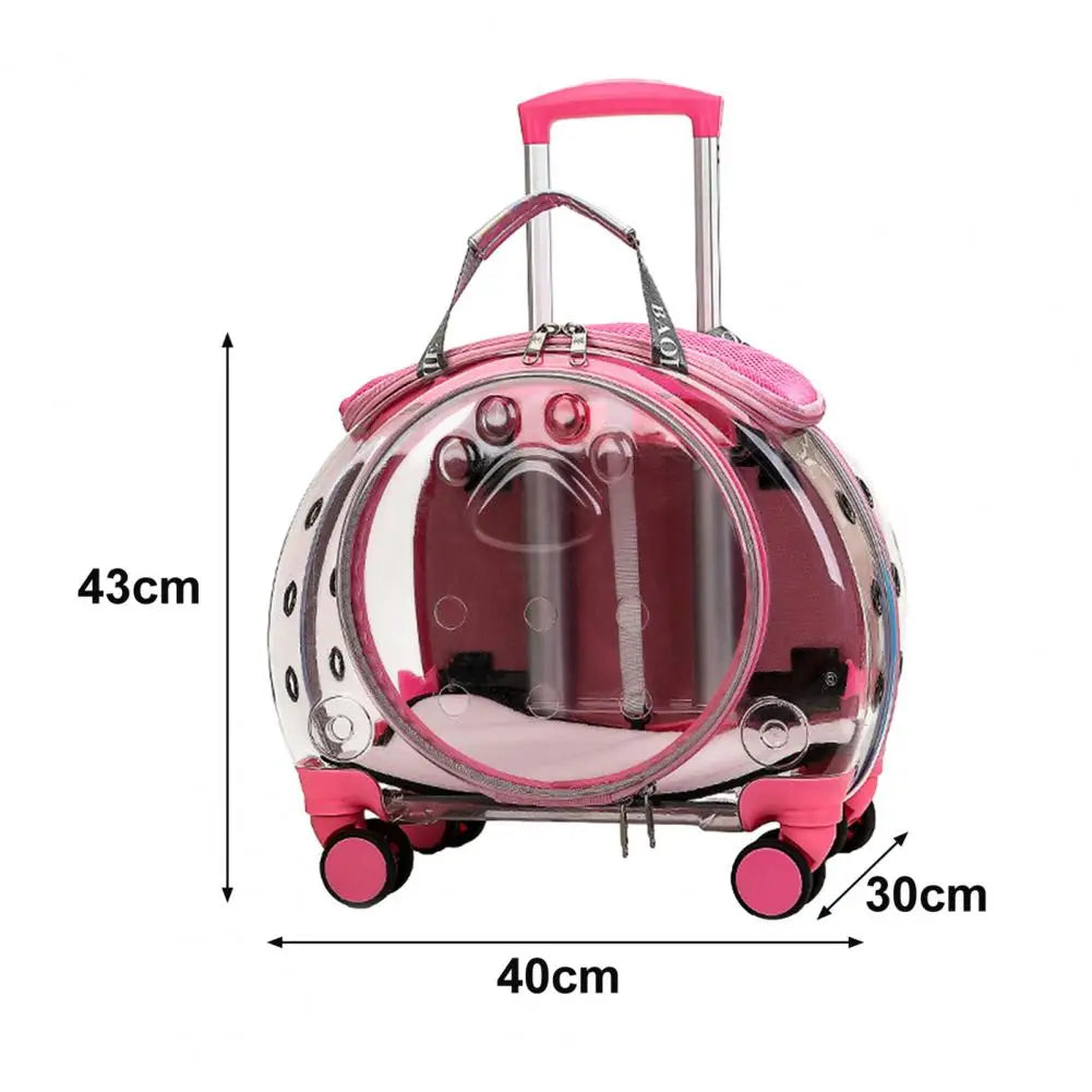 Pet Trolley Case With Clear Ventilation For Cats And Dogs