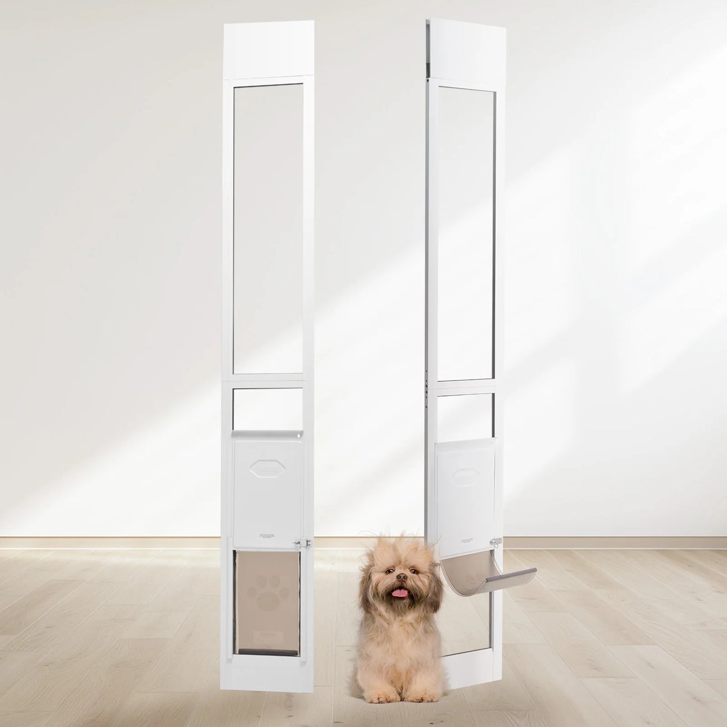 SucceBuy Adjustable Height Dog Door for Sliding Glass Door