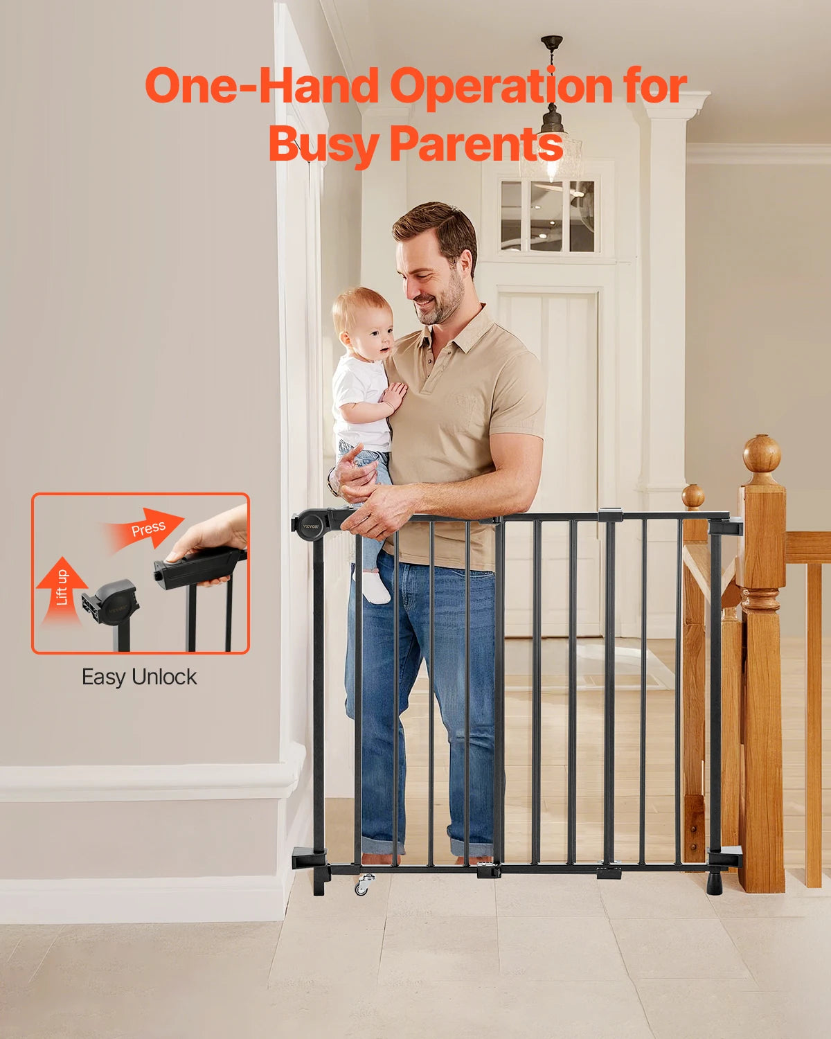 SucceBuy Adjustable Baby Gate for Pets and Children