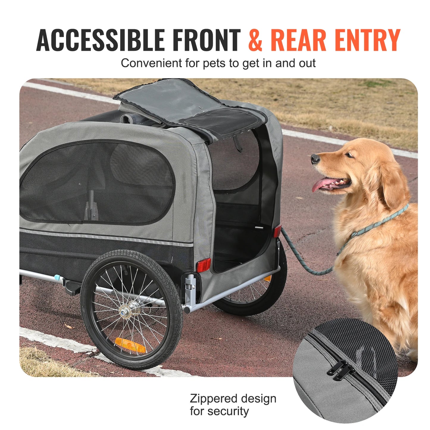 SucceBuy Dog Bike Trailer Pet Cart Carrier Foldable