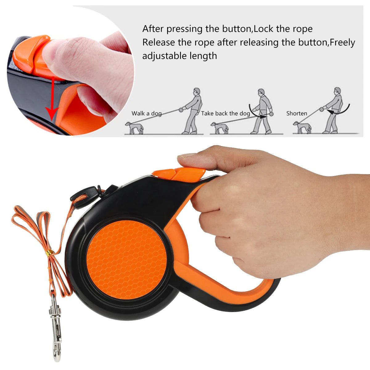 Willstar 8M Retractable Dog Leash Heavy Duty Reflective Tape Non Slip Handle