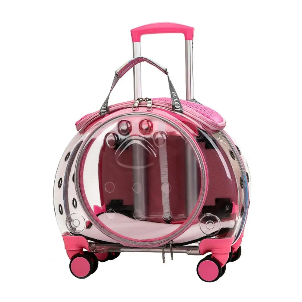 Pet Trolley Carrier Backpack With Ventilation For Cats And Dogs