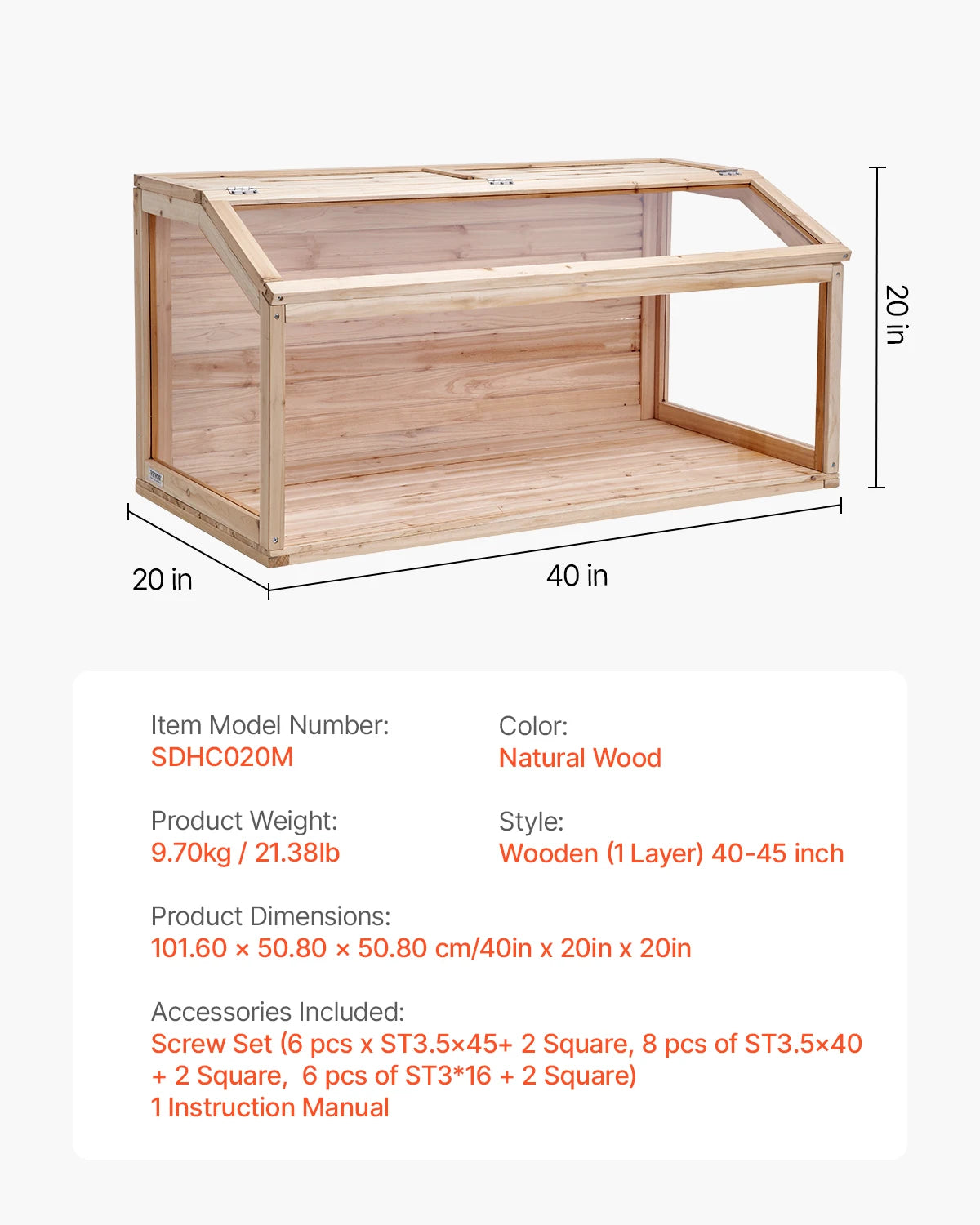 SucceBuy Wooden Hamster Cage 270° Viewing Habitat With Openable Top
