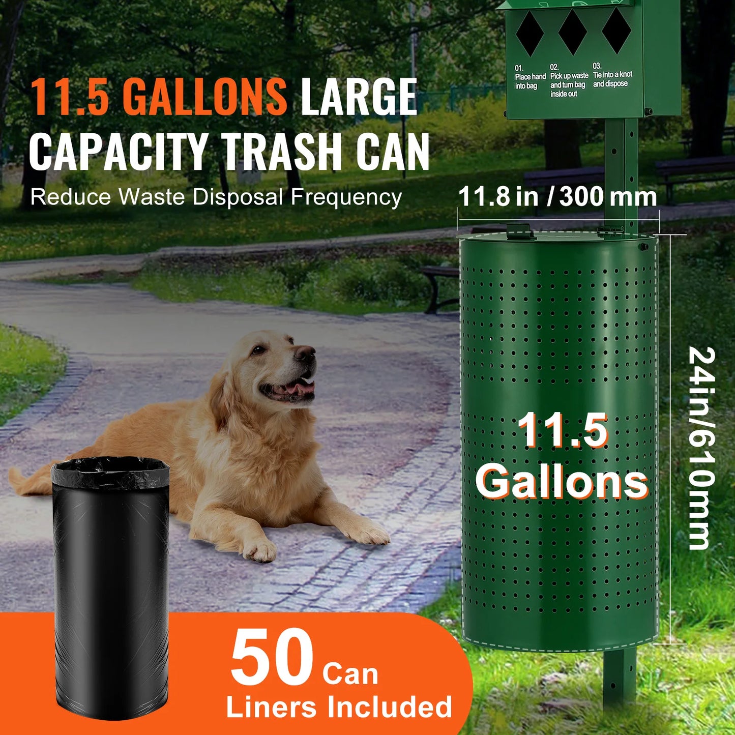 NONEDog Litter Dog Waste Station With Hand Wash Bottle Outdoor