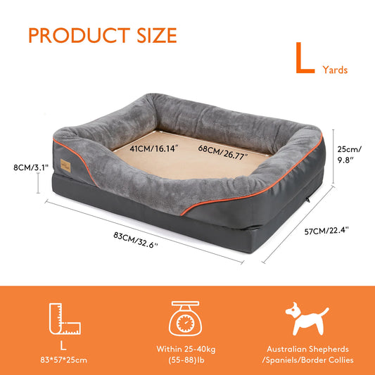BINGOPAWCN Dog Bed Soft Fleece Waterproof Removable Cover